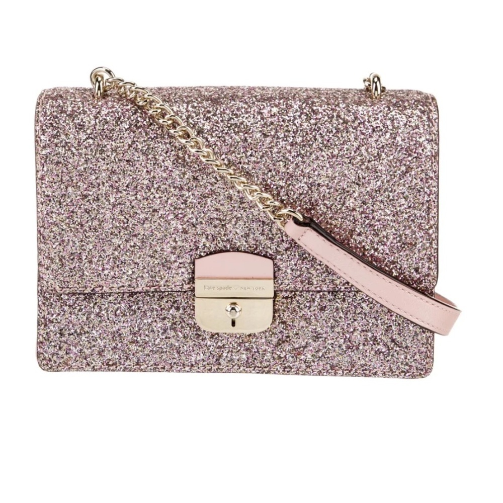 Kate Spade NWOT rose gold Glittery Pink Crossbody Bag